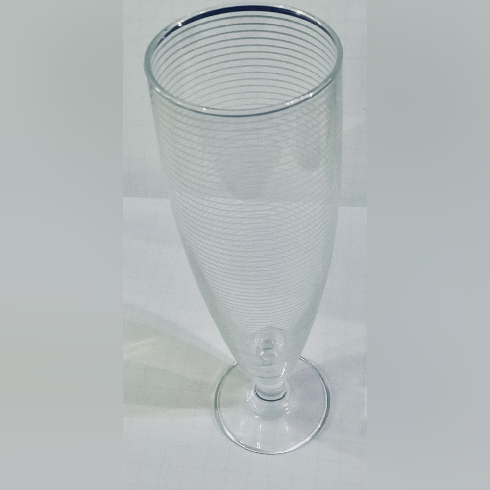 Mikasa Cheers Pilsner Glass Striped Etched Crystal Tall Beer Champagne Toaster
